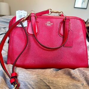 NWT Red Coach handle Bag